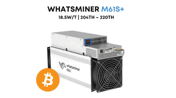 MicroBT Whatsminer M61S+ 216TH - 222TH Bitcoin Miner